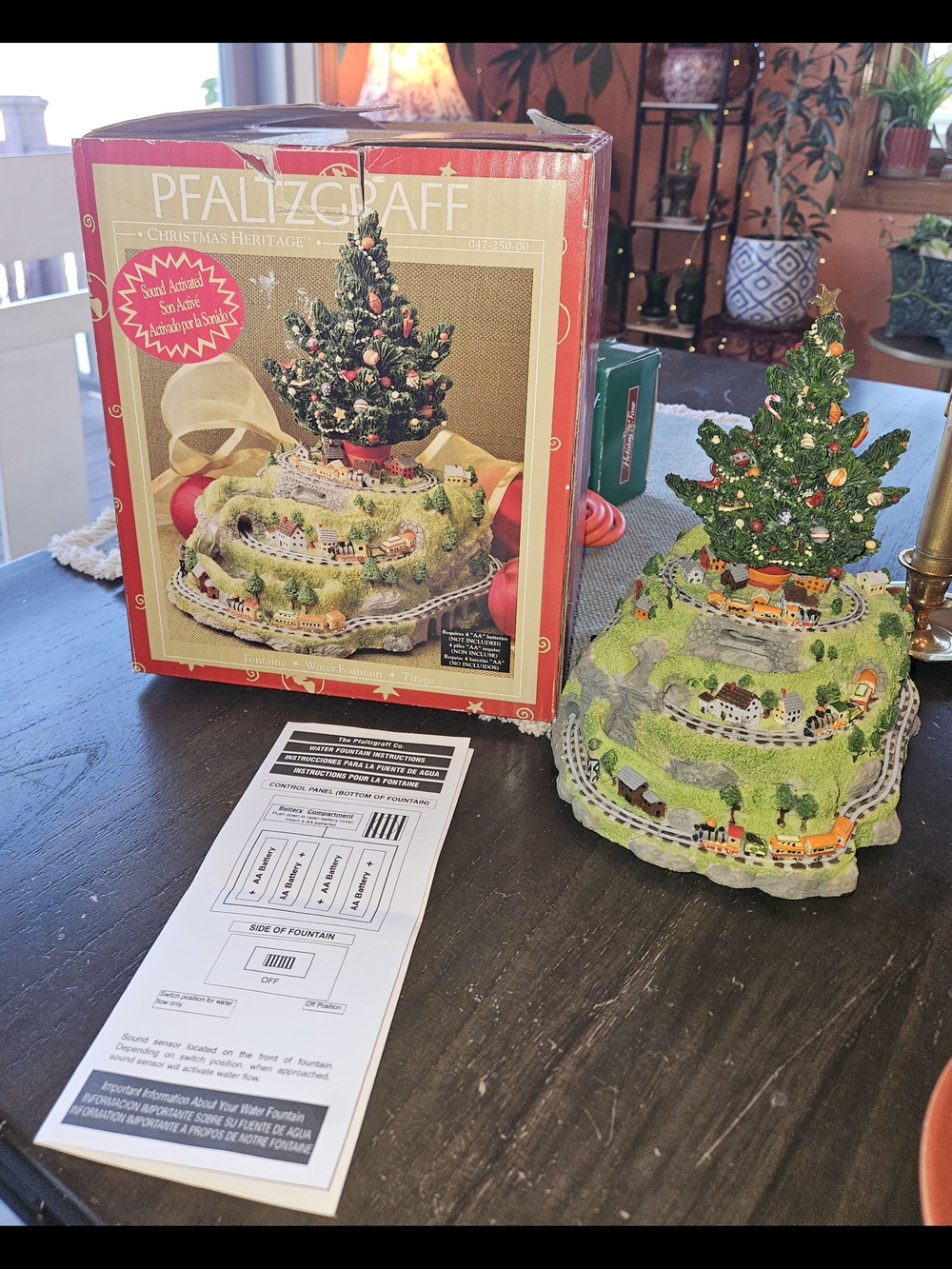 Vintage Pfaltzgraff Christmas Heritage Tree Water Fountain with Trains